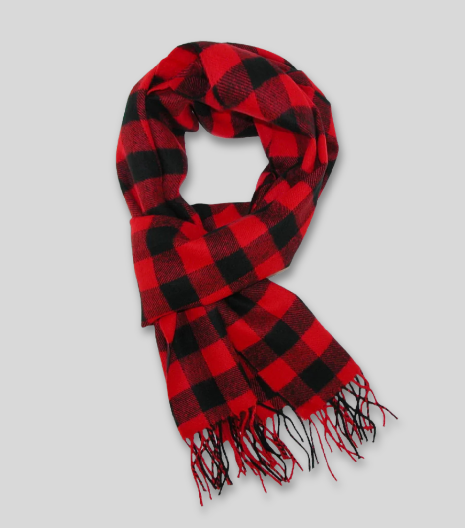 Buffalo plaid winter scarf