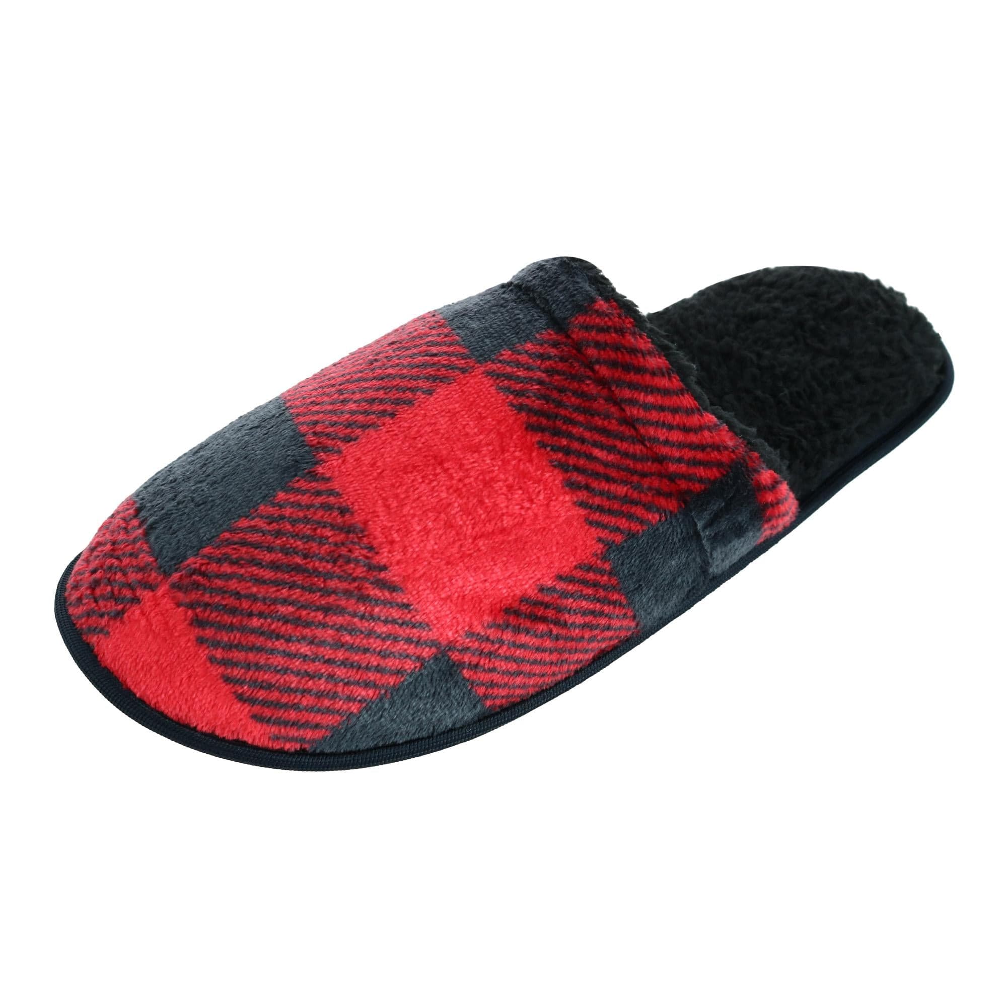 Image of Men's Buffalo Plaid Sherpa Slippers