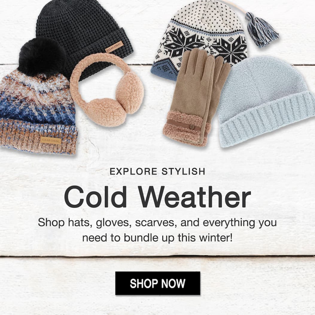 Explore stylish cold weather! Shop hats, gloves, scarves, and everything you need to bundle up this winter! Shop now.