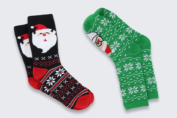 Two women's holiday socks