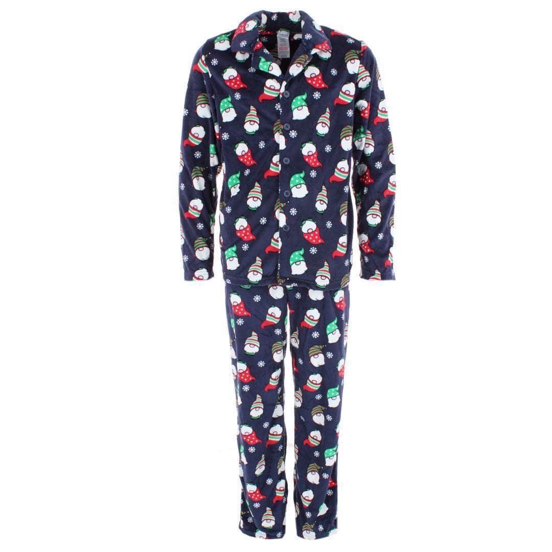 Image of Boy's Holiday Gnome Velour Pajama Set