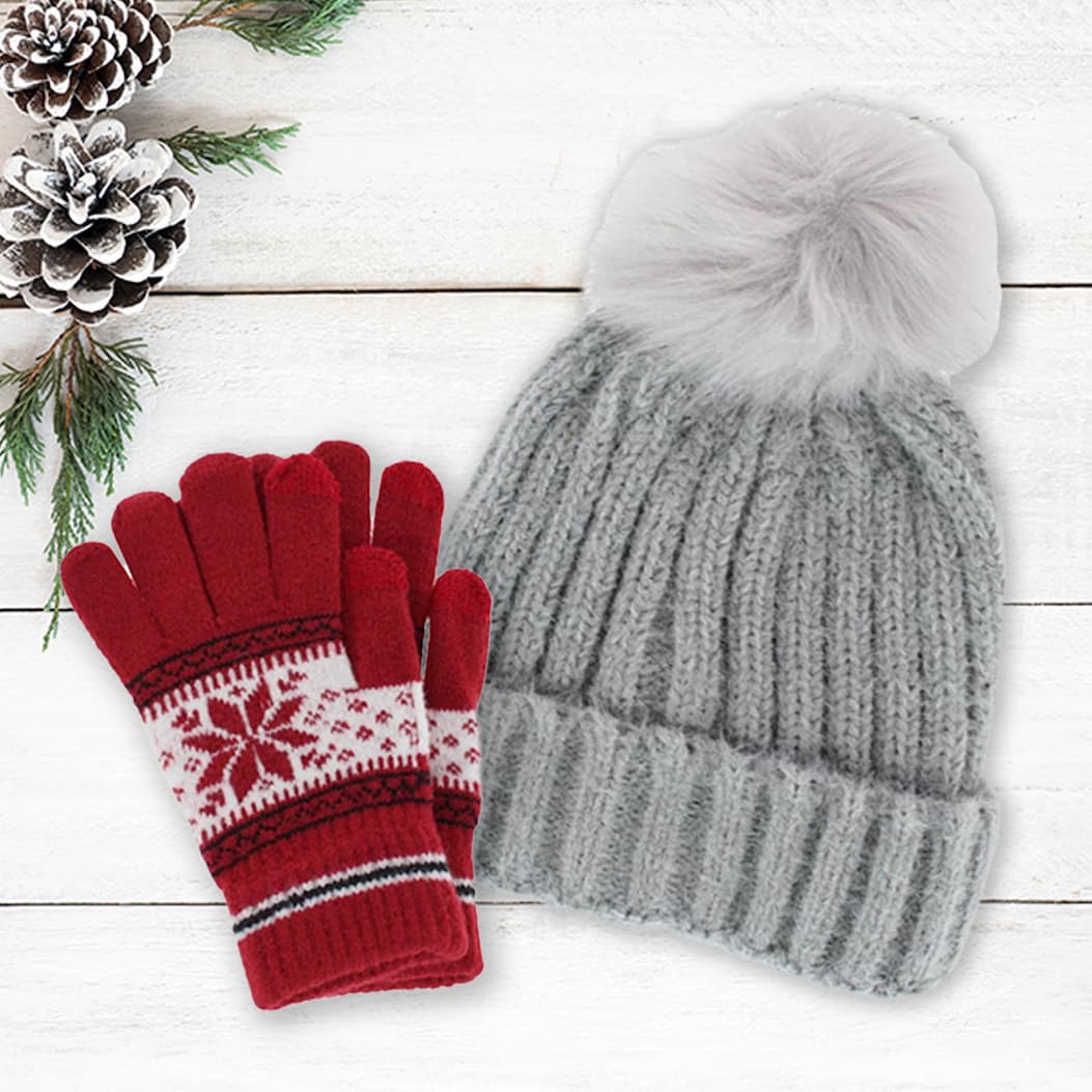 Women's winter hat and gloves