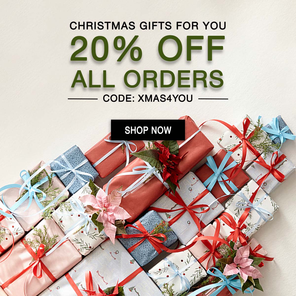 Christmas gifts for you! 20% off all orders with code XMAS4YOU. Shop now!