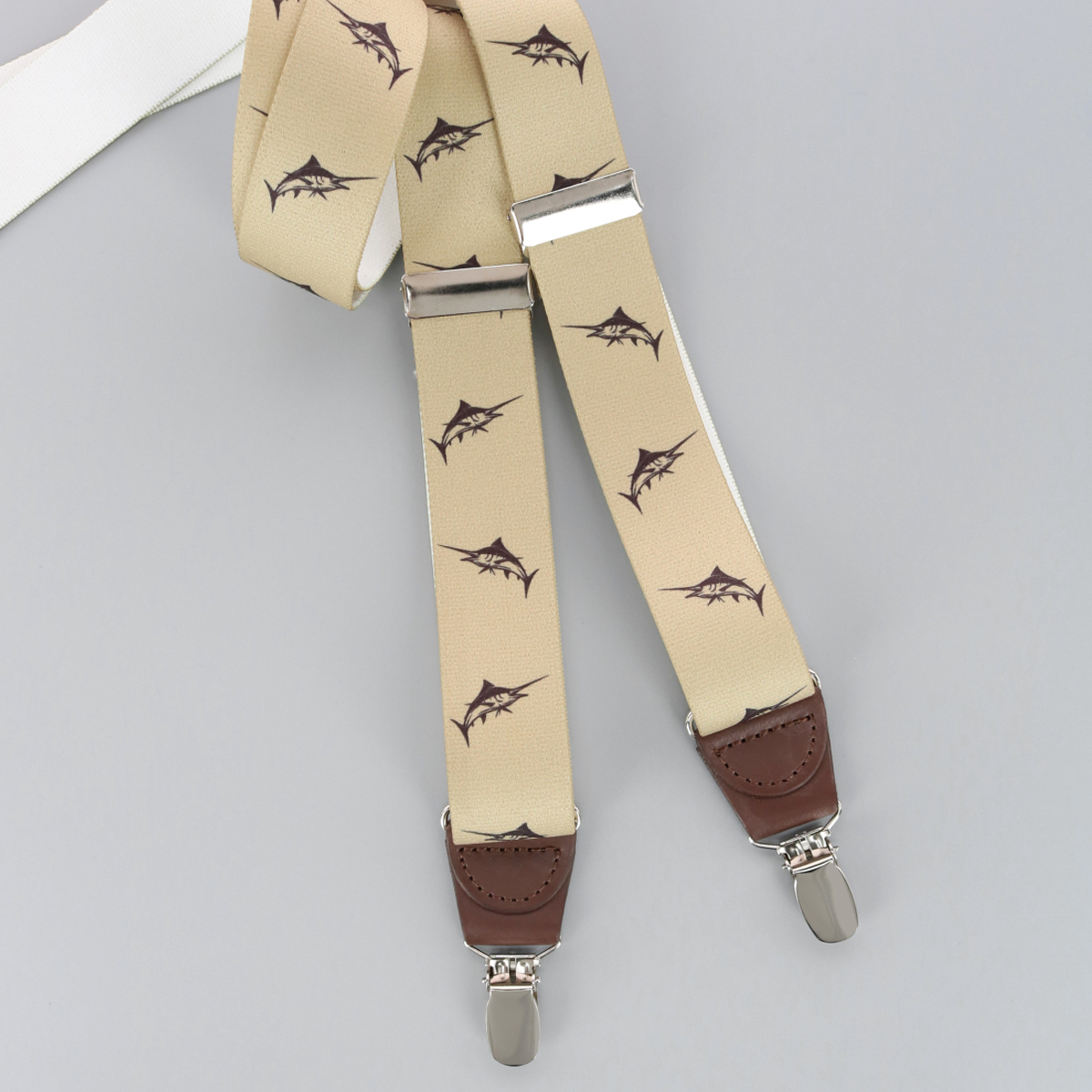 Ascentix Marlin Fish Print Clip End Suspenders