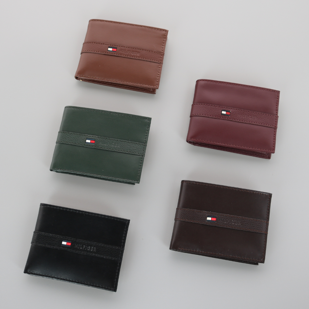Tommy Hilfiger Men's Leather Ranger Passcase Bifold Wallet in 5 colors