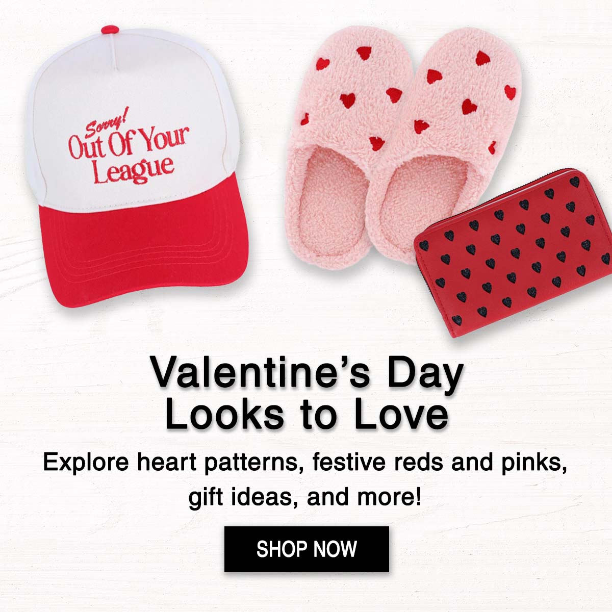 Valentine's Day Looks to Love. Explore heart patterns, festive red and pinks, gift ideas, and more! Shop no!