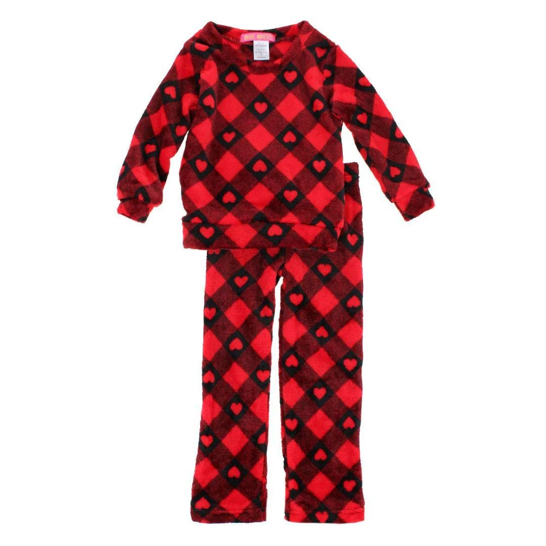 Image of Girls Buffalo Hearts Pajama Set