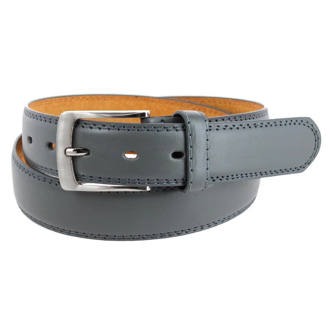 Image of Men's Leather Belt with Edge Detail