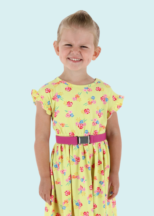 Girl wearing a pink belt