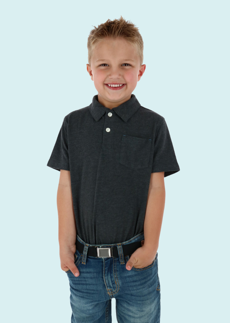 Boy wearing a black belt