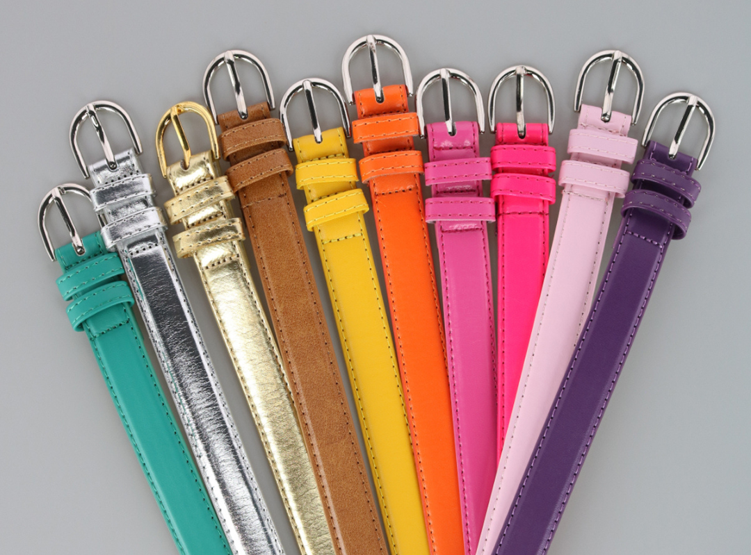 CTM® Kid's Leather 1 inch Basic Dress Belt in many colors