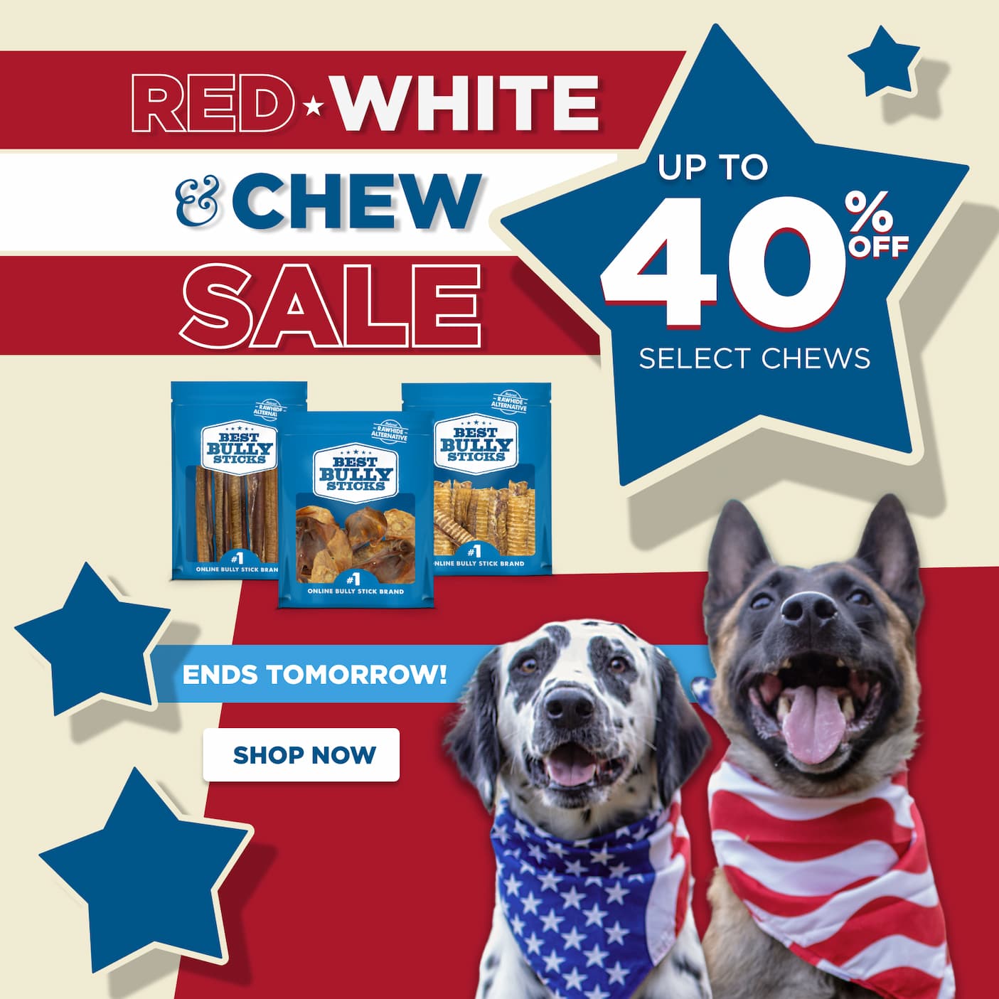 up to 40% off select chews ends tomorrow - shop now