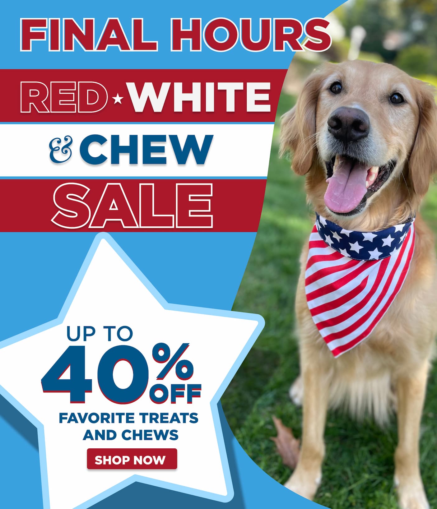 up to 40% off select chews is ending - shop now