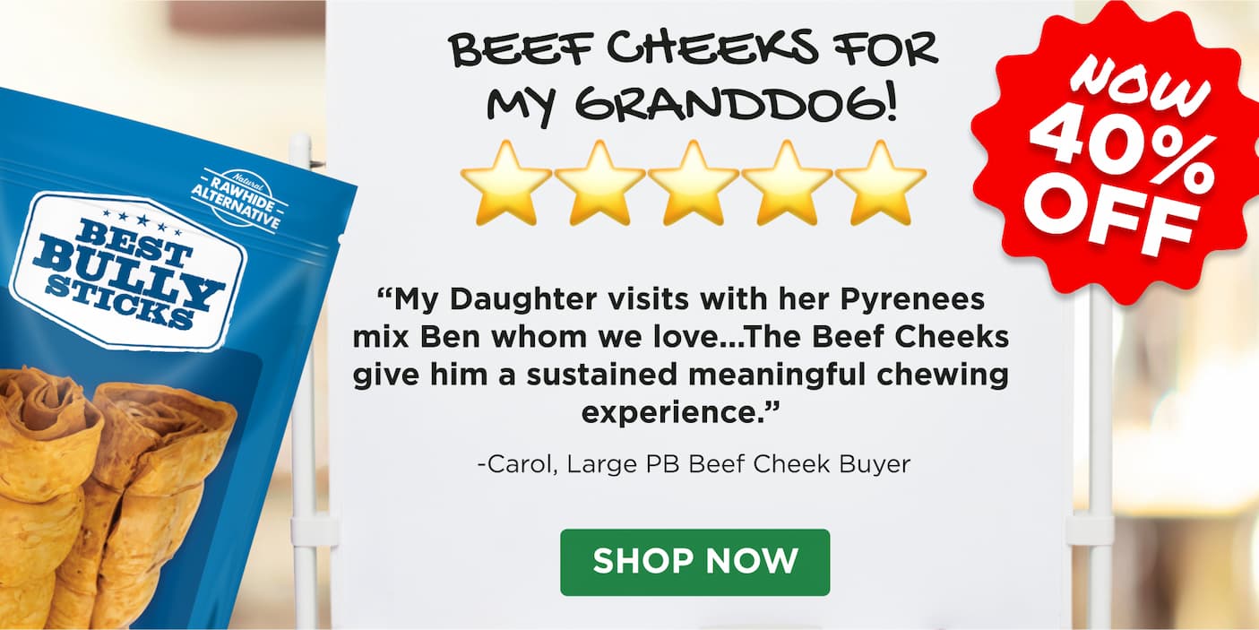 40% off large peanut butter beef cheeks shop now
