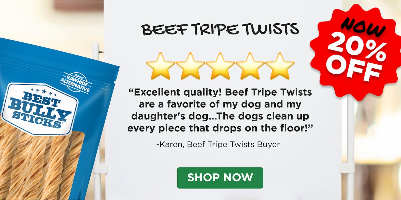 20% off beef tripe twists shop now