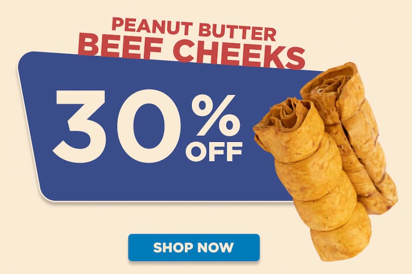 30% off peanut butter beef cheeks