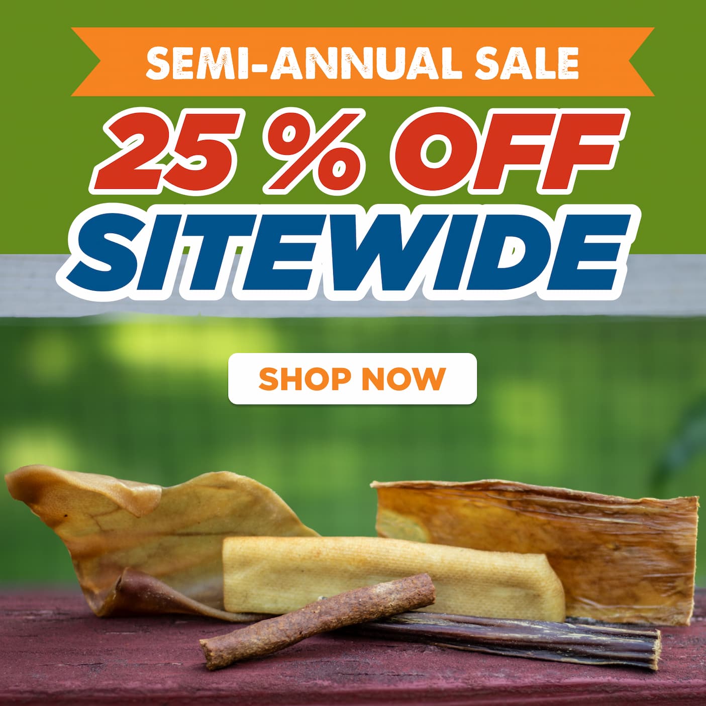 25% off sitewide - semi annual sale shop now