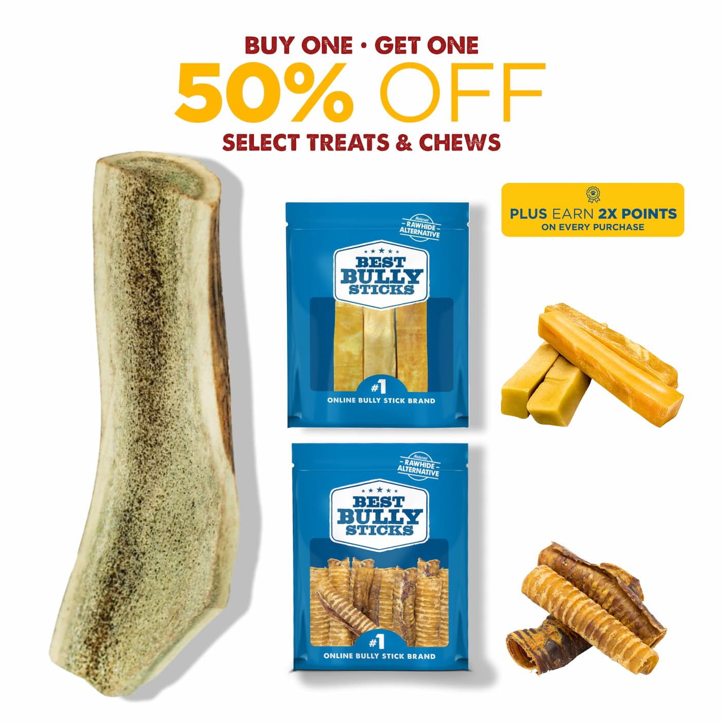 OPEN SEASON SALE BOGO 50% select treats and chews