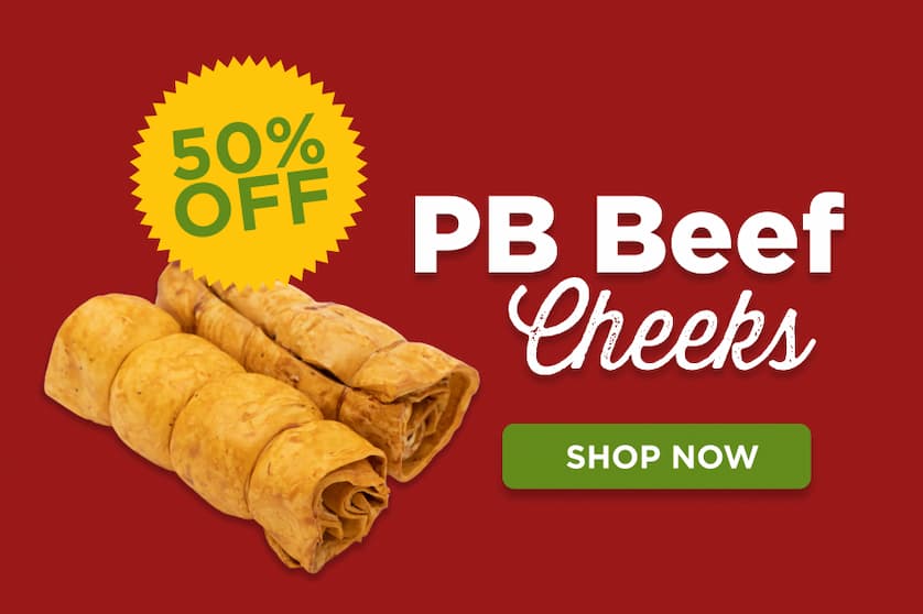 50% off peanut butter beef cheeks - shop now