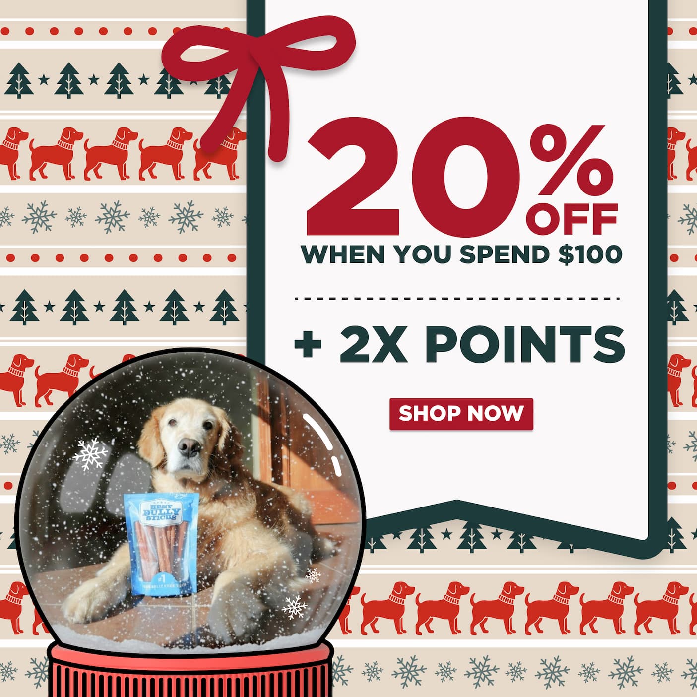 20% off $100 purchases +2x points on your purchase