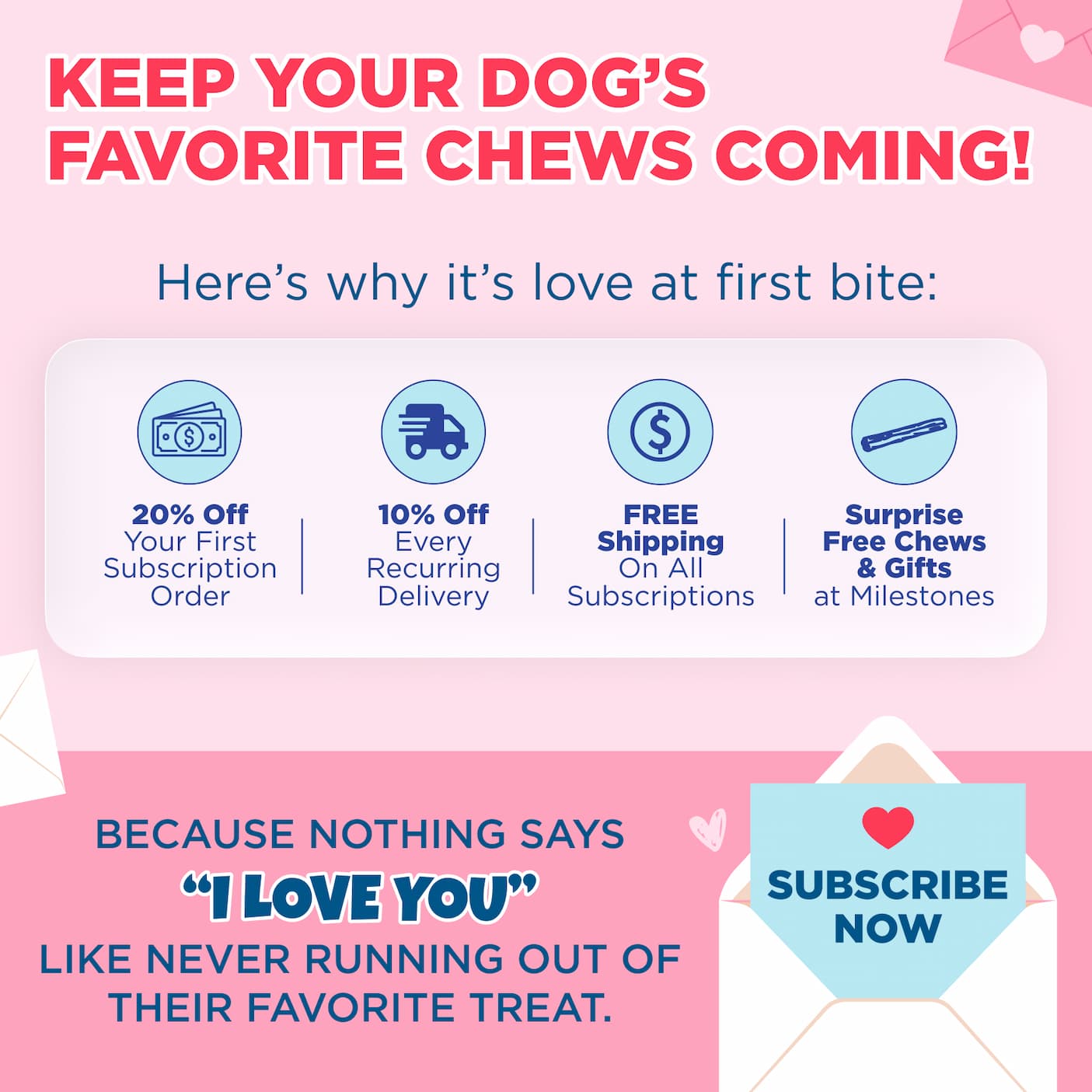 subscription program - free shipping, 20% off first order, 10% off recurring