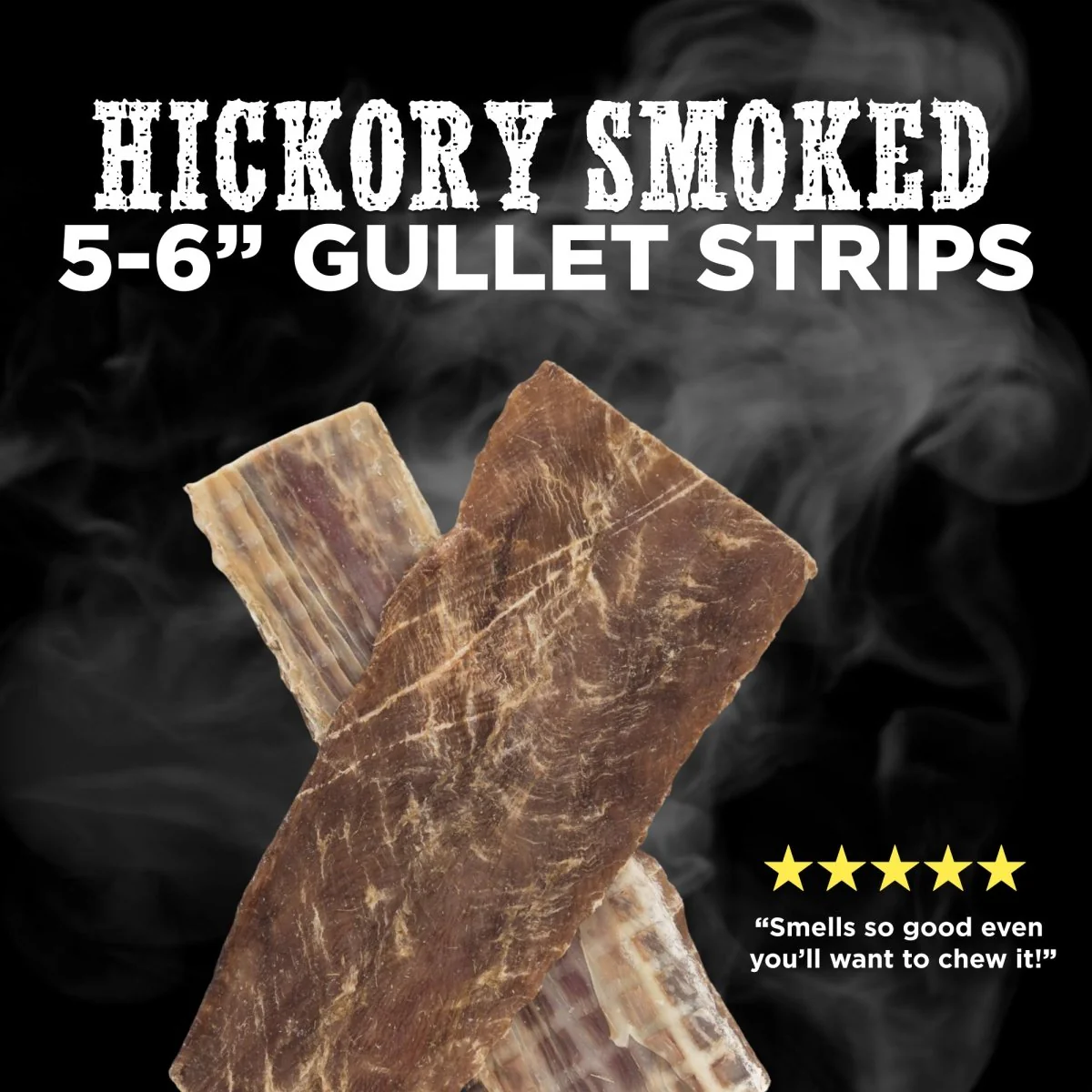 Image of 5-6 Inch Hickory Smoked Beef Jerky Gullet Strips