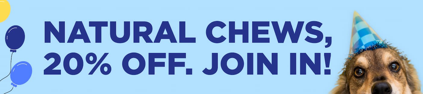 20% off sitewide natural chews