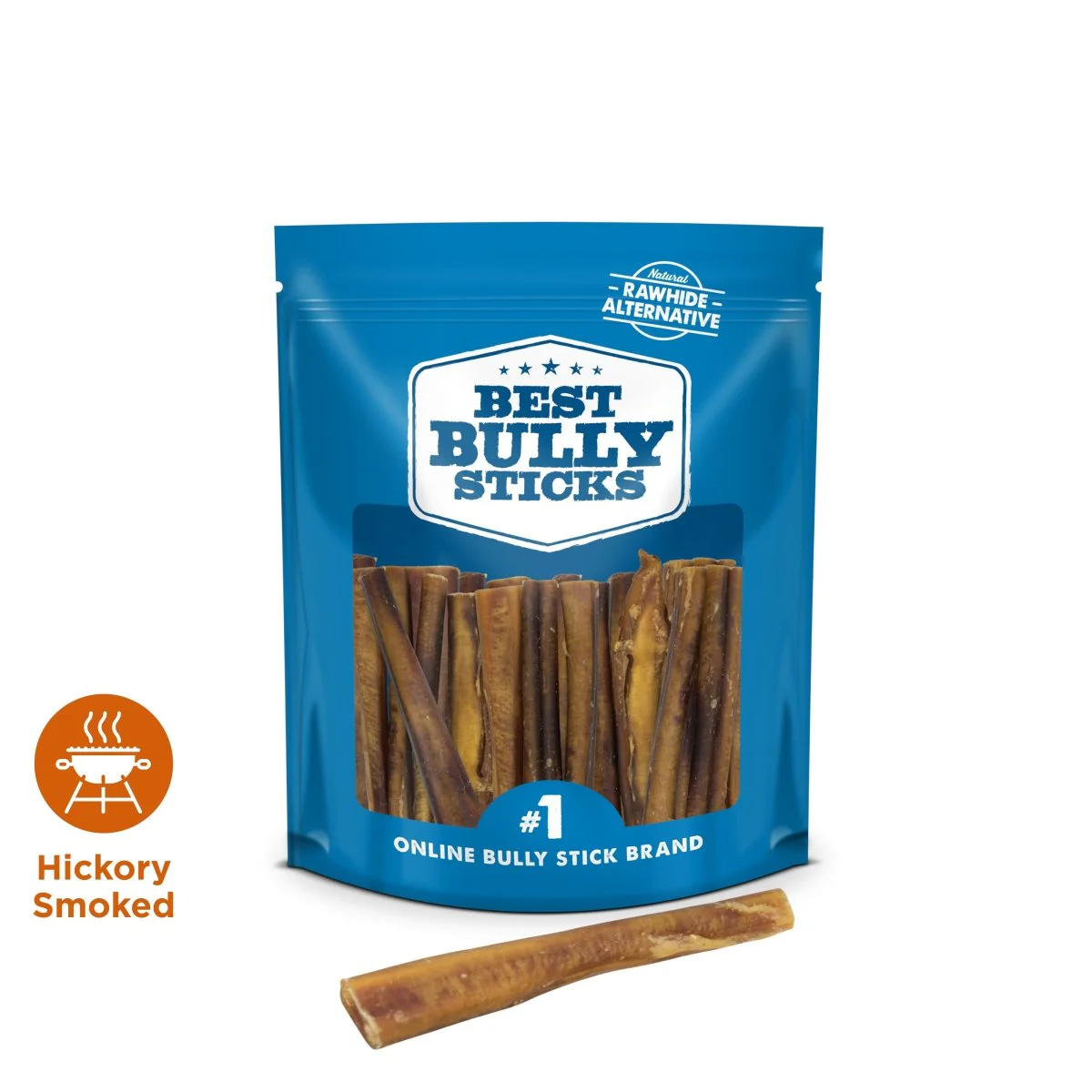 Image of 6-Inch Thick Hickory Smoked Bully Stick 6 Pack