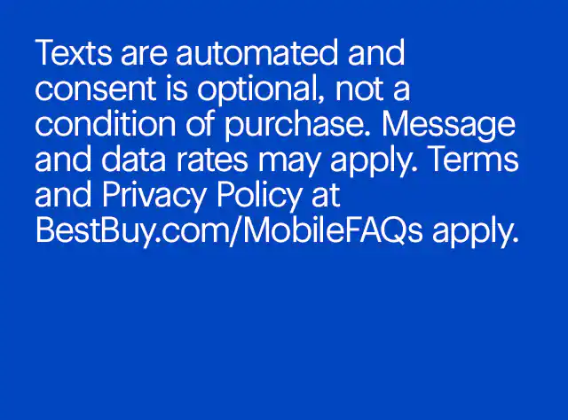 Texts are automated and consent is optional, not a condition to purchase. Message and data rates may apply.