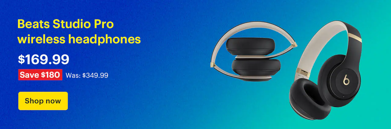 Beats Studio Pro wireless headphones. Price: $169.99 Savings: $180. Was: $349.99. Shop now.