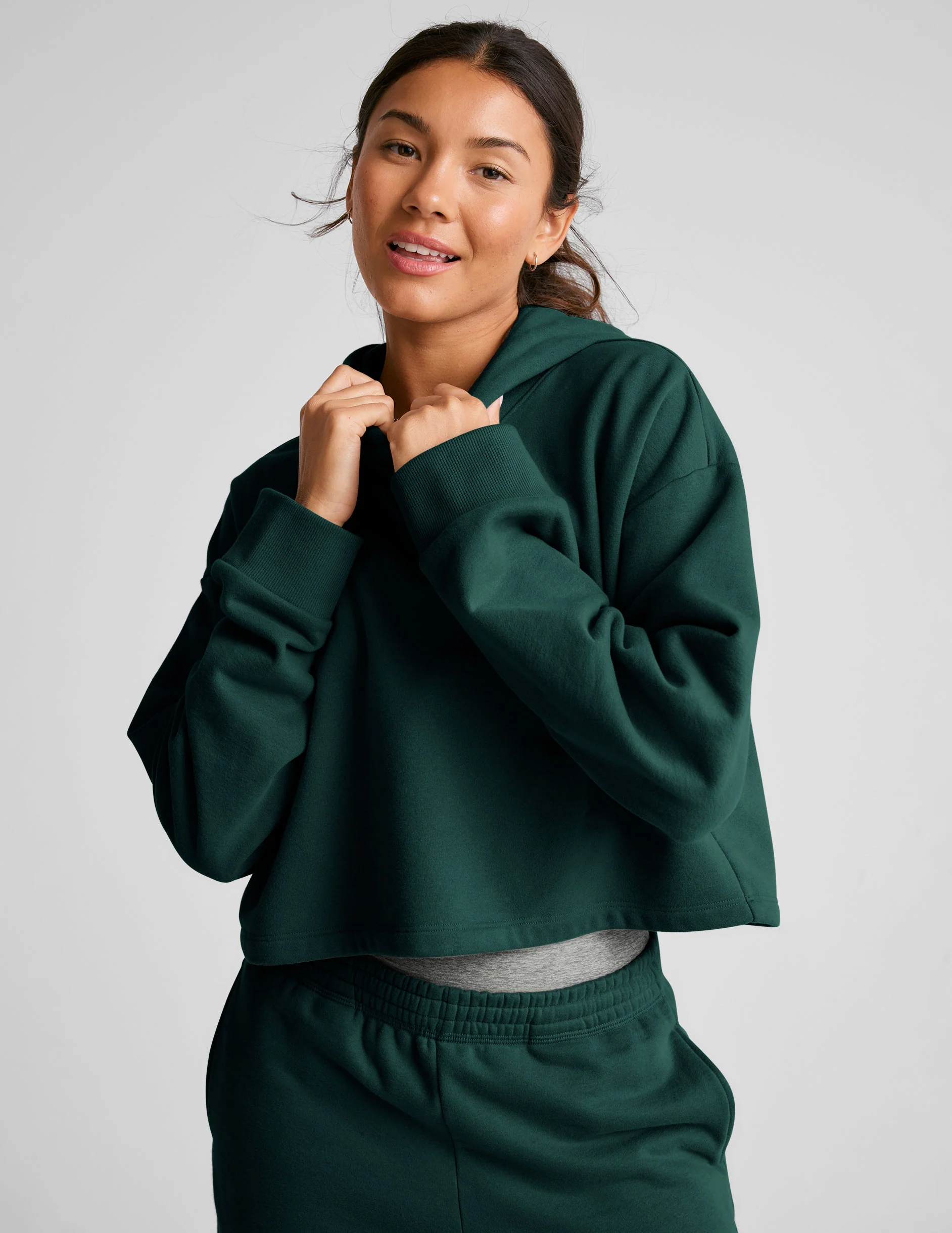 Image of LuxeFleece Happiness Cropped Hoodie