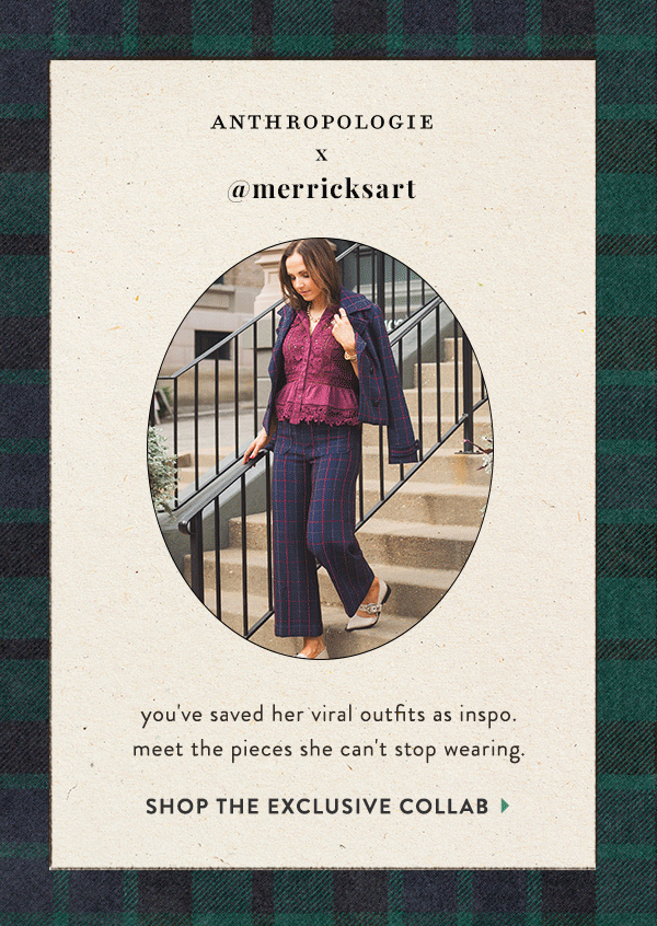 anthropologie x merricksart, you've saved her viral outfits as inspo. meet the pieces she can't stop wearing, shop the exclusive collab
