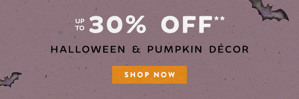 Up To 30% Off Halloween & Pumpkin Décor Shop Now