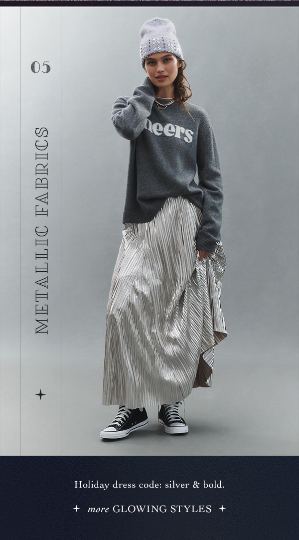 05. metallic fabrics, holiday dress code: silver and bold. more glowing styles
