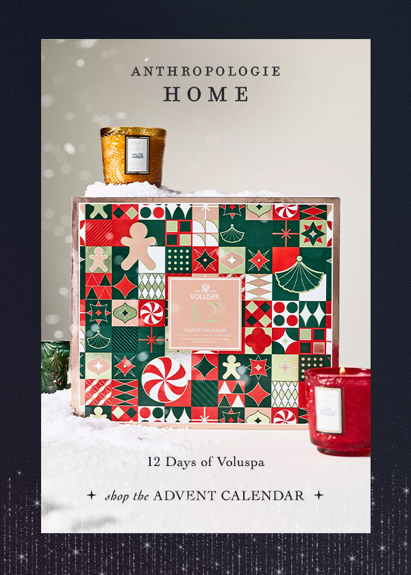 anthropologie home, 12 days of voluspa, shop the advent calendar