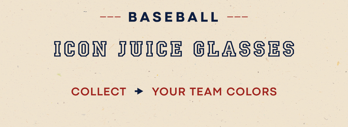baseball icon juice glasses, collect your team colors