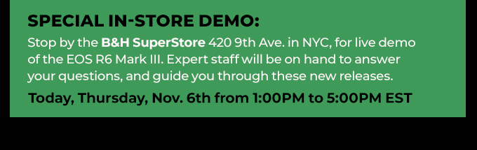 Special In-Store Demo: Nov. 6th 1:00pm-5:00pm EST