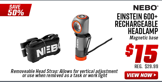 NEBO Einstein 600+ Rechargeable Headlamp