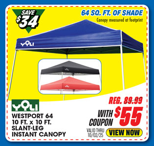 Yoli Westport 64 10' x 10' Slant Leg Instant Canopy
