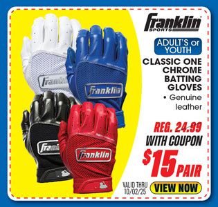 Franklin MLB Classic One Chrome Youth or Adult's Batting Gloves