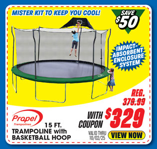 Propel 15' Trampoline with Basketball Hoop