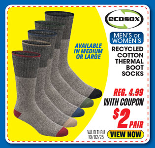 EcoSox Recycled Cotton Thermal Boot Socks