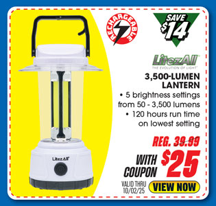 LitezAll 3500-Lumen Rechargeable Lantern