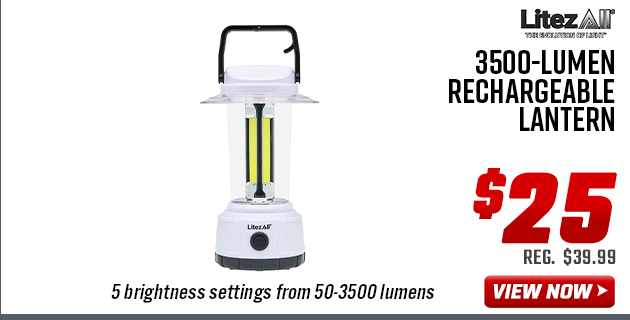 LitezAll 3500-Lumen Rechargeable Lantern