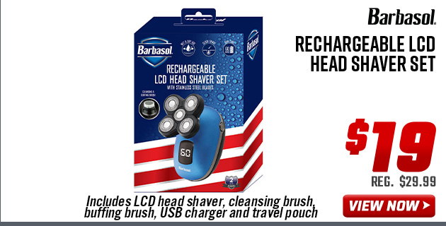 Barbasol Rechargeable LCD Head Shaver Set