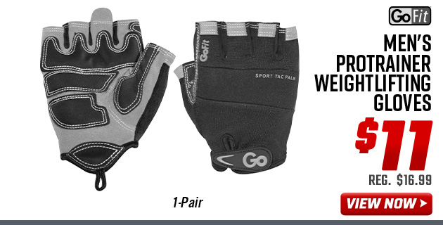 GoFit Men's ProTrainer Weightlifting Gloves 