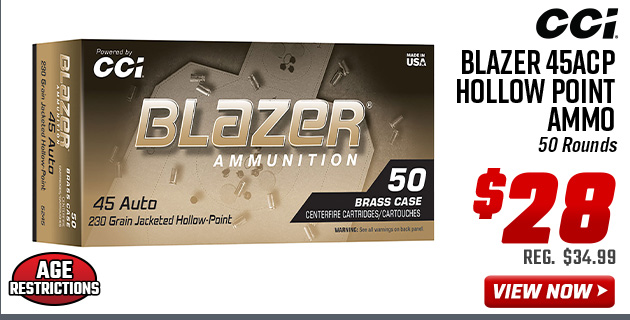 CCI Blazer 45ACP Hollow Point Ammo