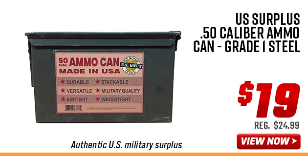 US Surplus .50 Caliber Ammo Can - Grade 1 Steel