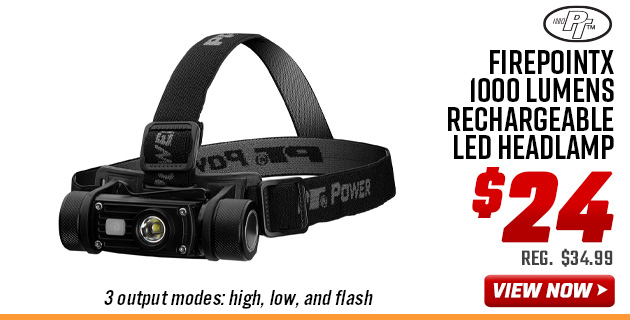 PT Power FirepointX 1000 Lumens Rechargeable LED Headlamp
