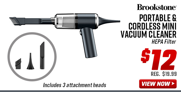 Brookstone Portable & Cordless Mini Vacuum Cleaner